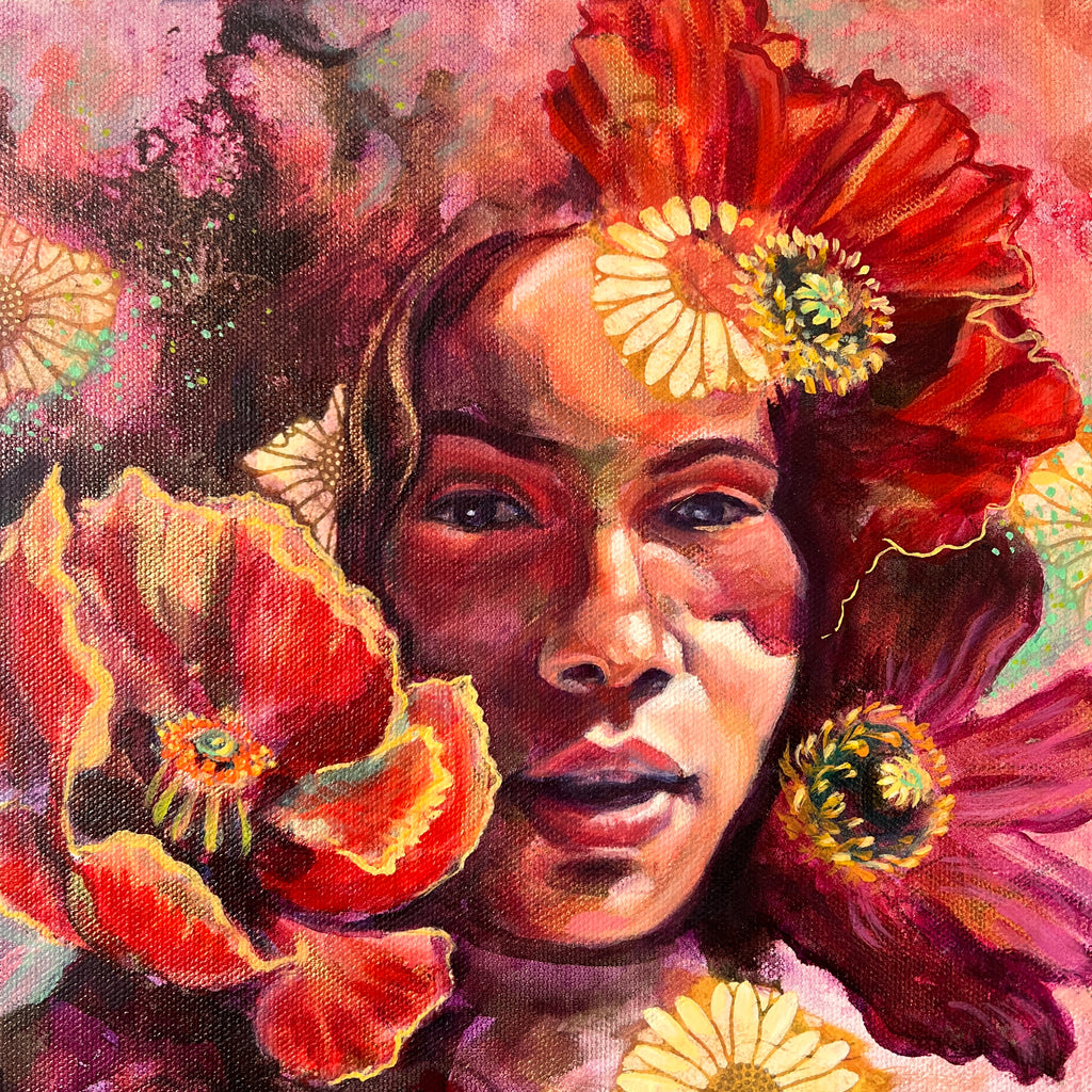 Red and Orange Poppy Study