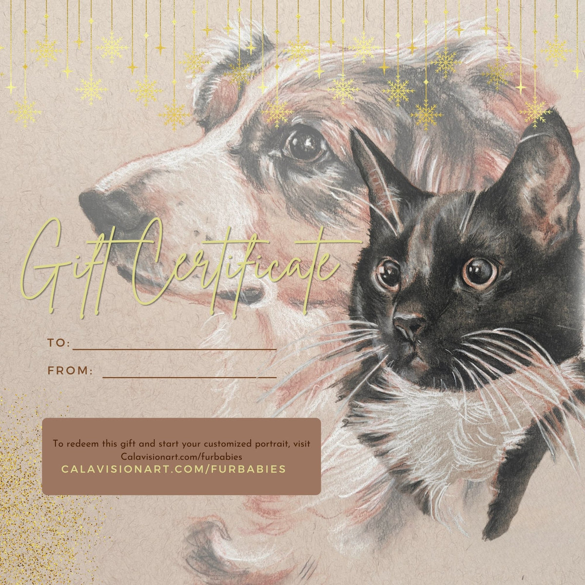 Fur Baby Pet Portrait Gift Certificate